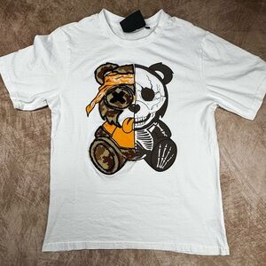 Super Massive Half Skelton Half 3D Teddy Bear Tshirt Small